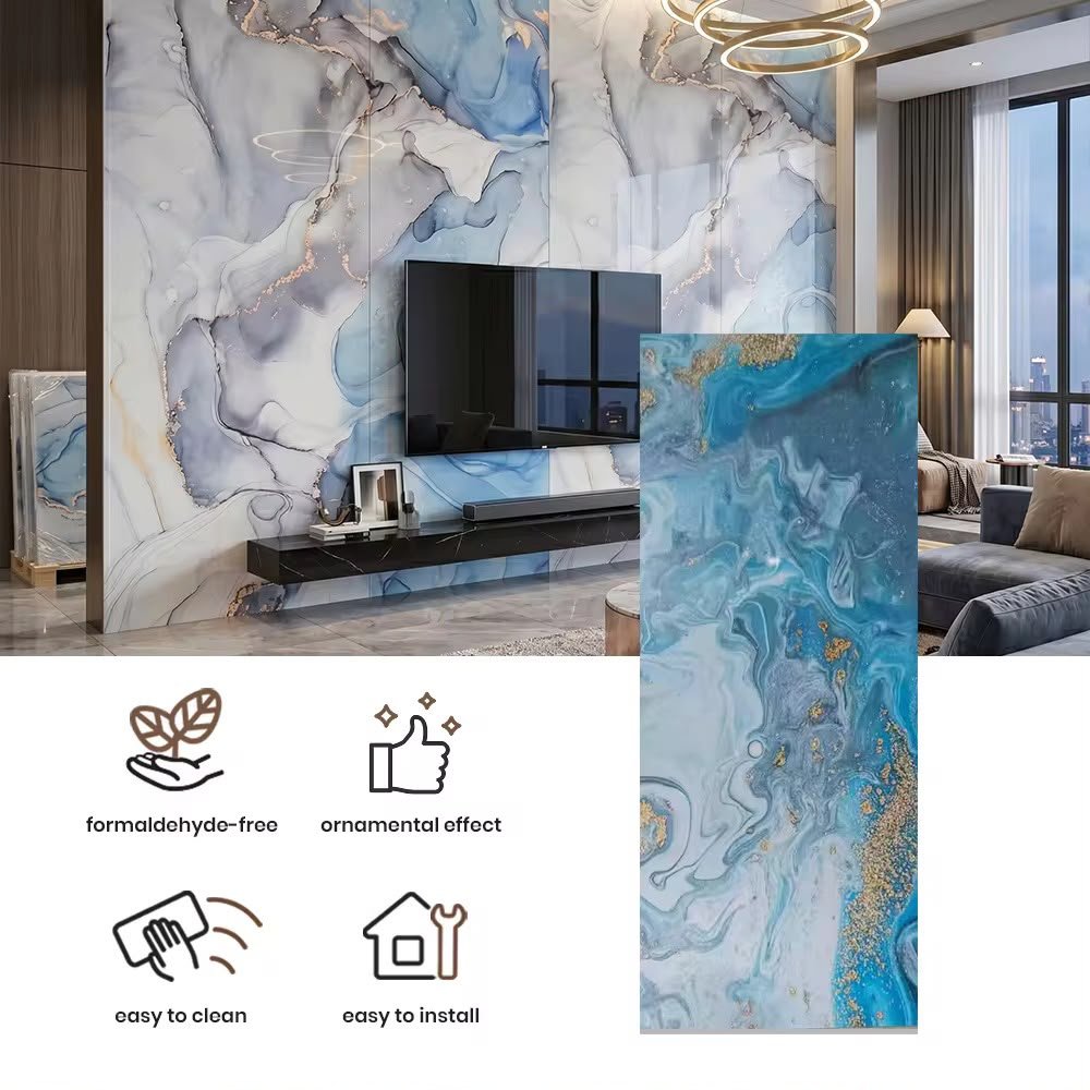Best Price Interior Wall Cladding High Gloss Waterproof Artificial Faux Marble Plastic PVC UV Panel Sheet